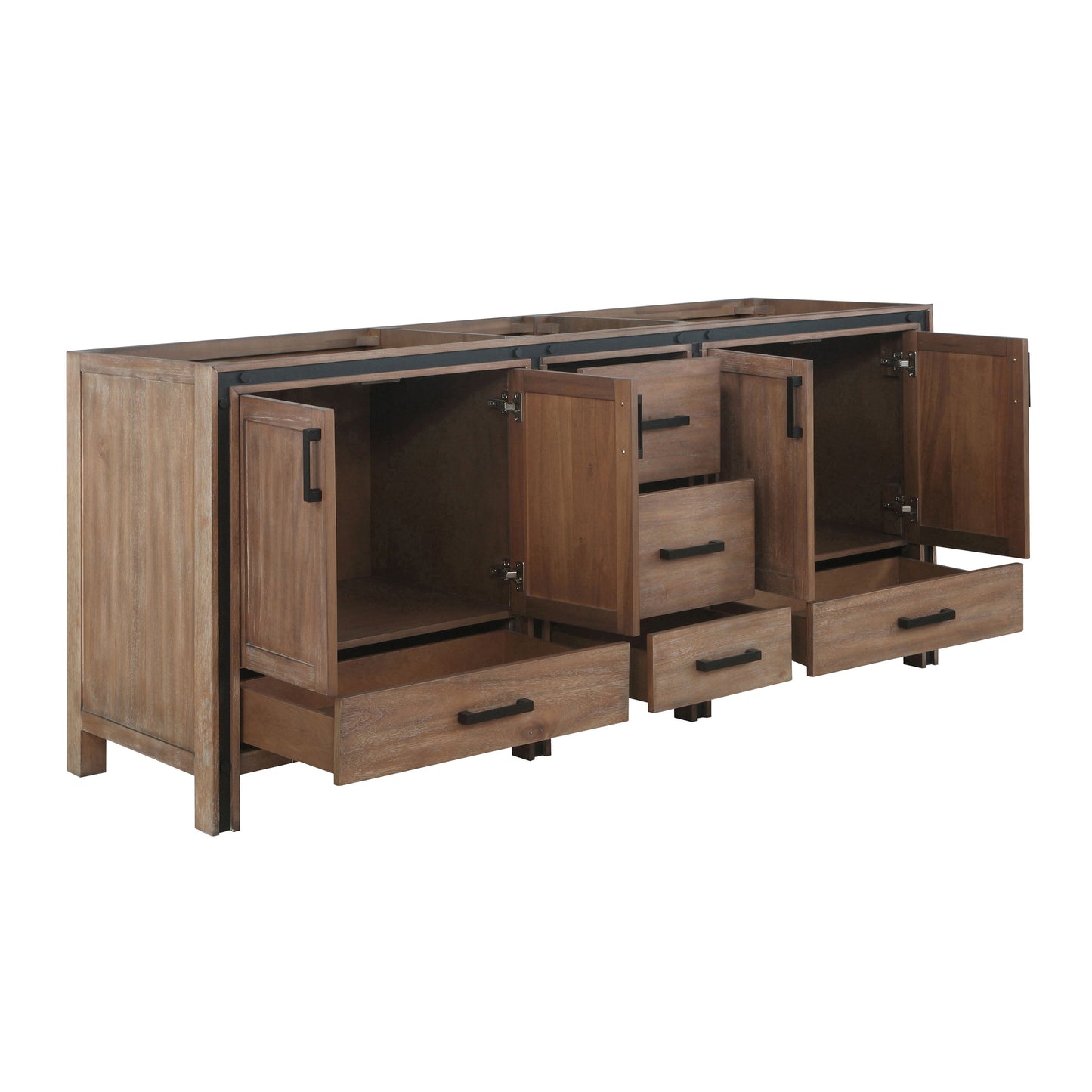 Ziva 80" Rustic Barnwood Vanity Cabinet Only