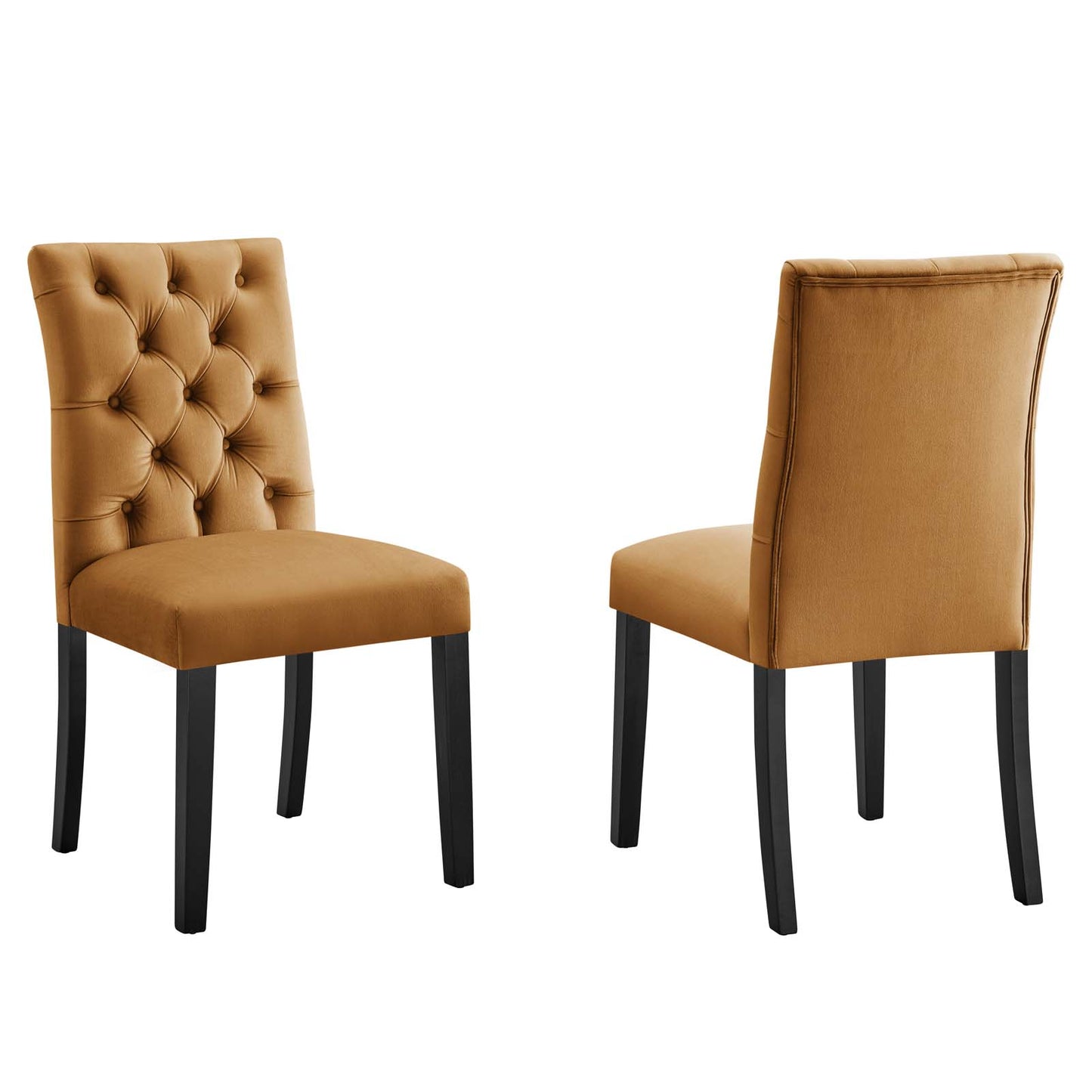 Modway Duchess Velvet Set of 2 Dining Chairs with Cognac Finish EEI-5011-COG