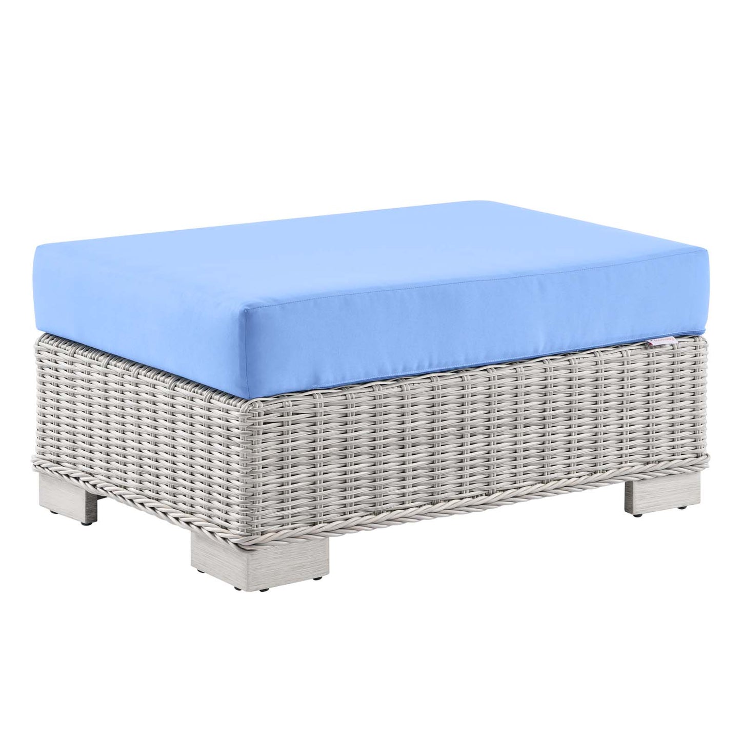 Modway EEI-4839-LGR-LBU Conway Patio Ottoman, Light Gray Light Blue