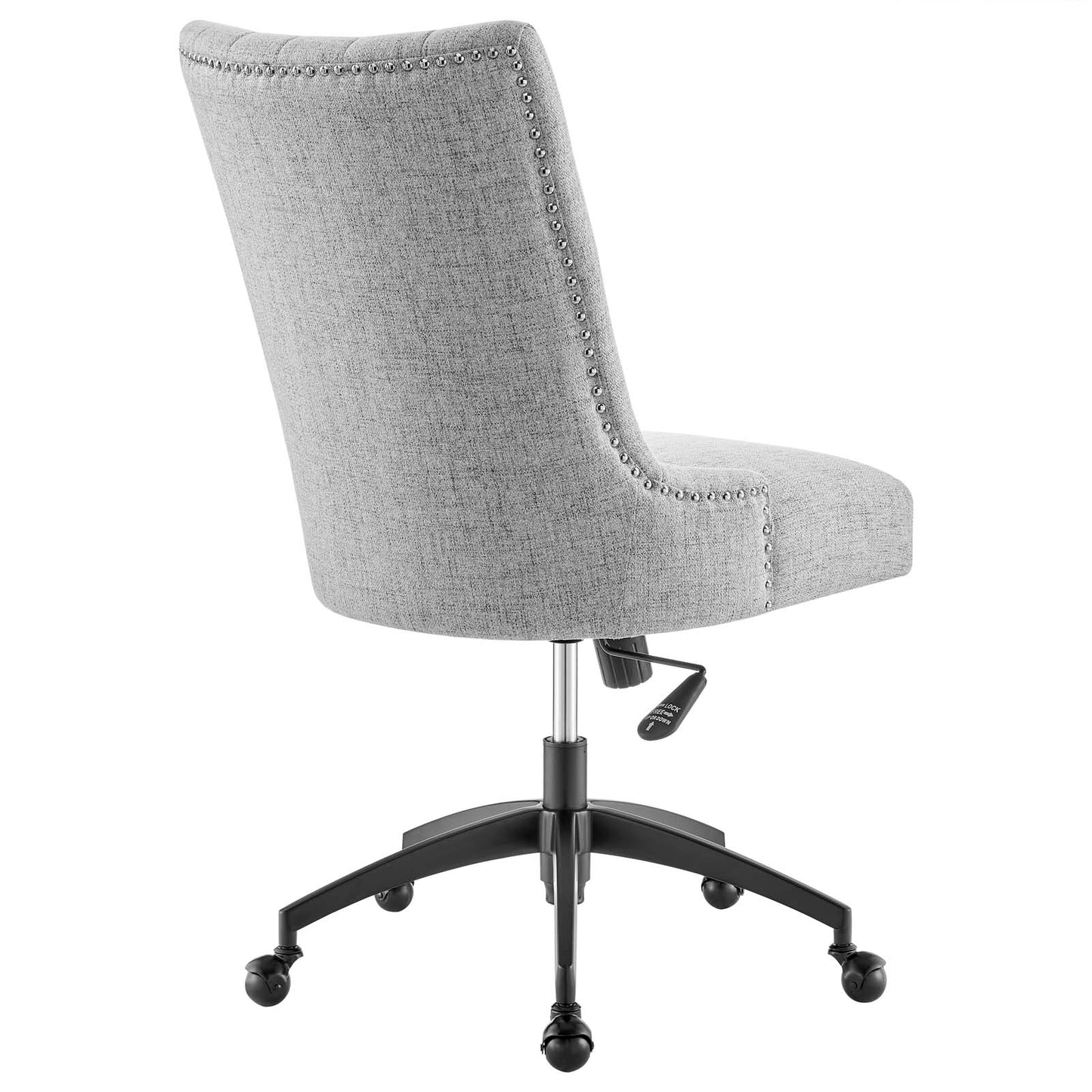 Modway Empower Channel Tufted Fabric Office Chair in Black Light Gray