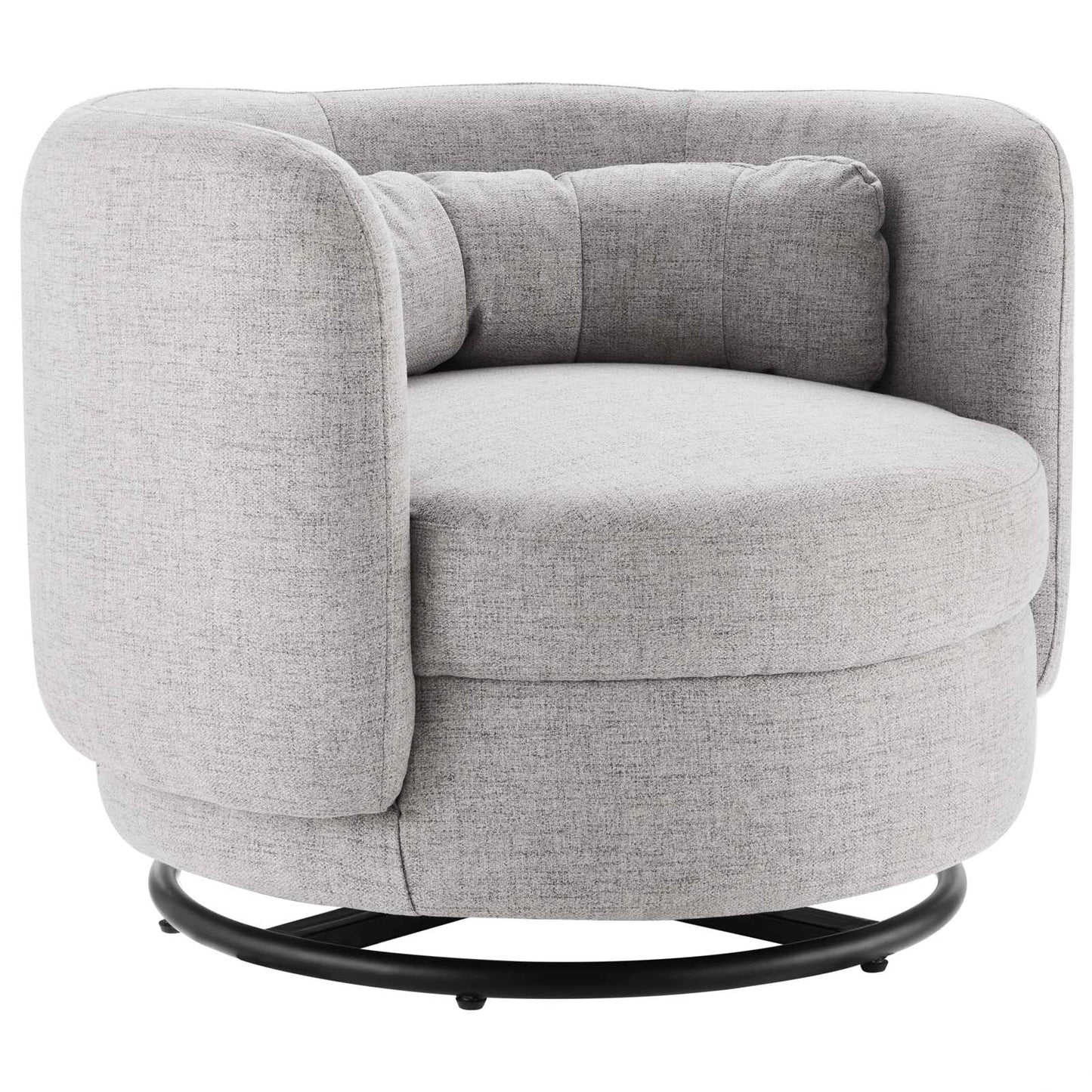 Modway Relish Fabric Swivel Chair with Black Light Gray Finish EEI-5000-BLK-LGR