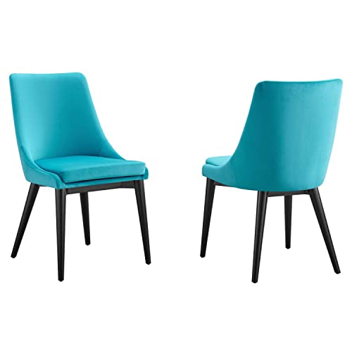 Modway Viscount Velvet Set of 2 Dining Chairs with Blue Finish EEI-5816-BLU