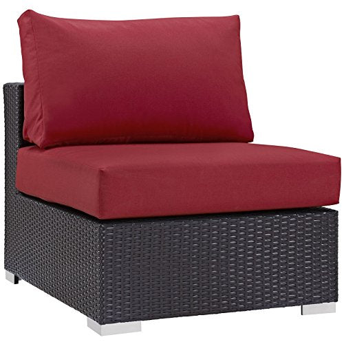 Modway Convene Wicker Rattan Outdoor Patio Sectional Seat with Cushions