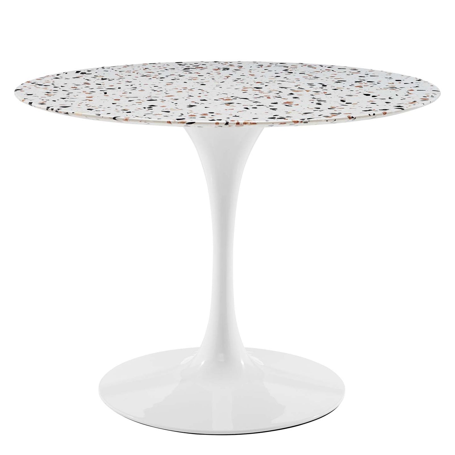 Modway White Lippa Round Terrazzo Dining Table EEI-5722-WHI-WHI