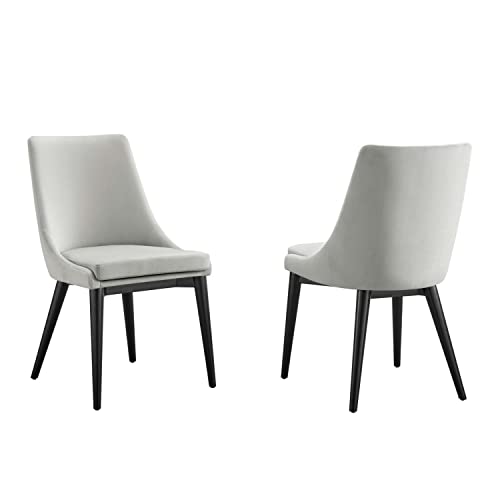 Modway Viscount Velvet Set of 2 Dining Chairs with Light Gray EEI-5816-LGR