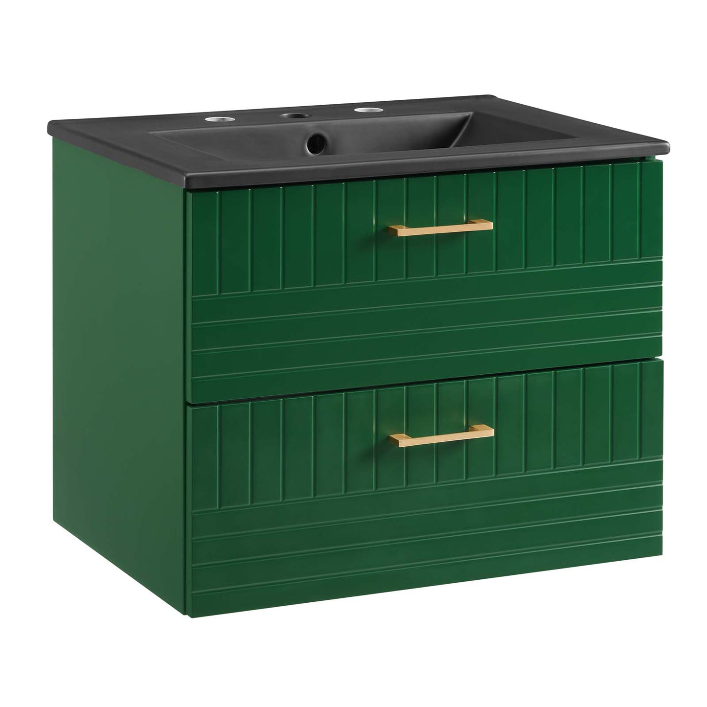 Modway Daybreak 24" Wall-Mount Bathroom Vanity in Green Black