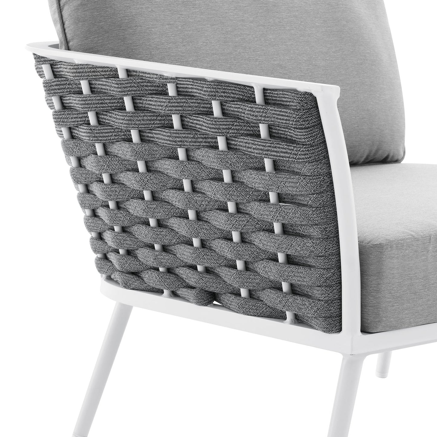 Modway Stance Patio Left-Facing Armchair in White Gray Finish EEI-5565-WHI-GRY