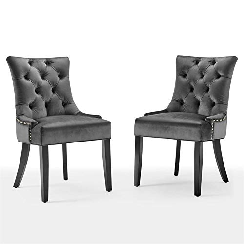 Modway Regent Tufted Performance Velvet Dining Side Chairs - Set of 2, Dusty Rose