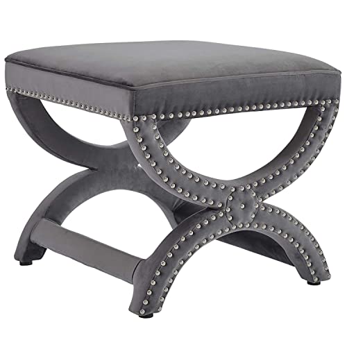 Modway Expound Performance Velvet Upholstered Nailhead Trim Accent Ottoman