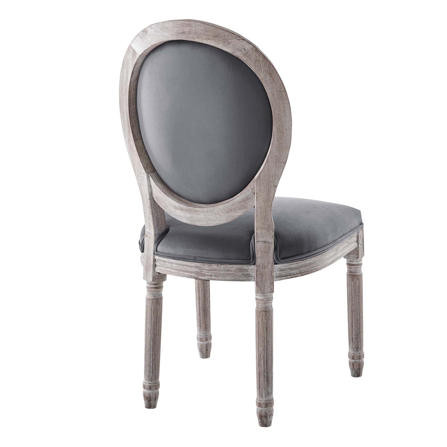 Modway Emanate French Vintage Performance Velvet Dining Chair in Natural Gray