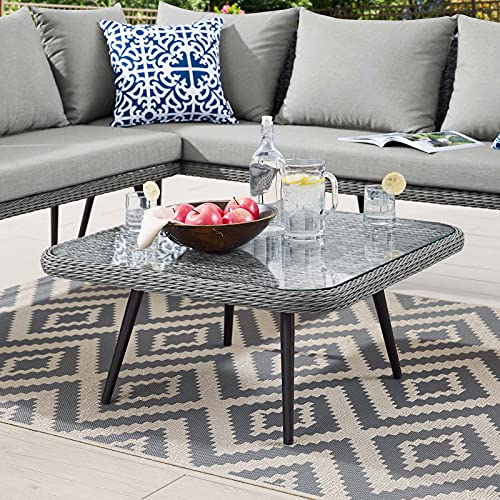 Modway EEI-4659-GRY Endeavor Patio Coffee Table, Gray