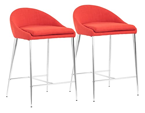 Zuo Reykjavik Counter Chair Tangerine