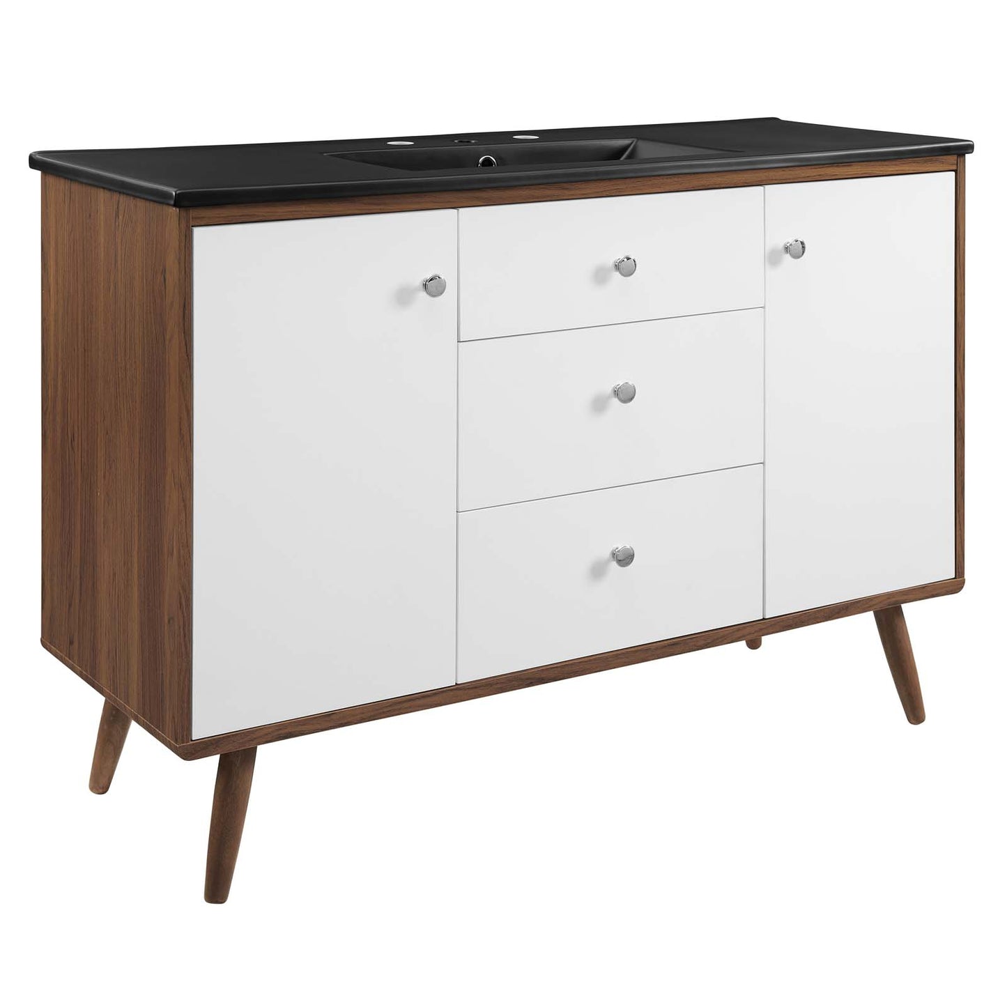 Modway Transmit 48" Bathroom Vanity in Walnut Black