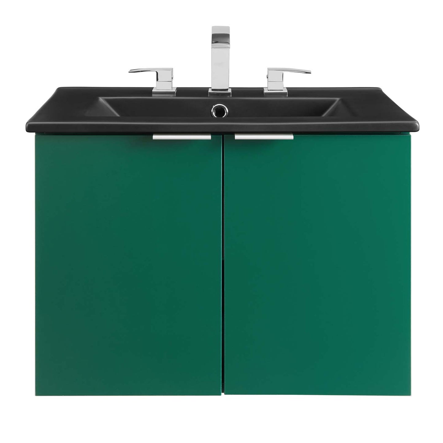 Modway Maybelle 24" Wall-Mount Bathroom Vanity in Green Black