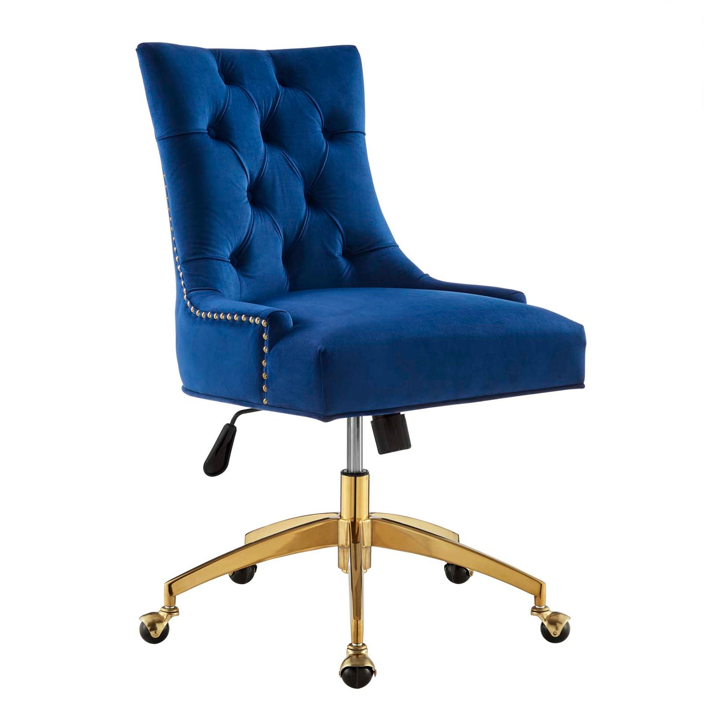 Modway Regent Tufted Performance Velvet Swivel Office Chair in Gold Navy