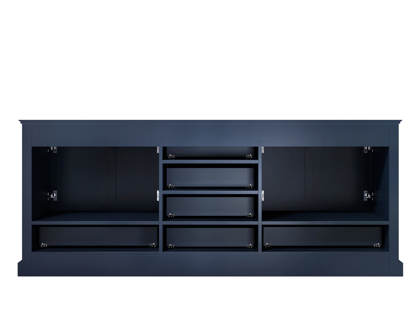 Dukes 80" Navy Blue Double Vanity, no Top and 30" Mirrors