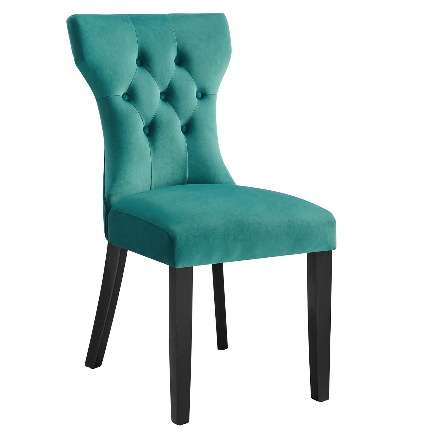 Modway Silhouette Velvet Set of 2 Dining Chairs with Teal Finish EEI-5014-TEA