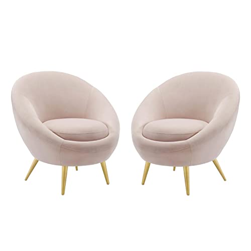 Modway Circuit Accent Chair Performance Velvet Set of 2, 31.5 x 67 x 33, Pink