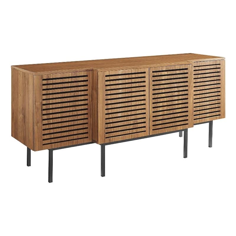 Modway Parker Wood Sideboard Credenza in Walnut
