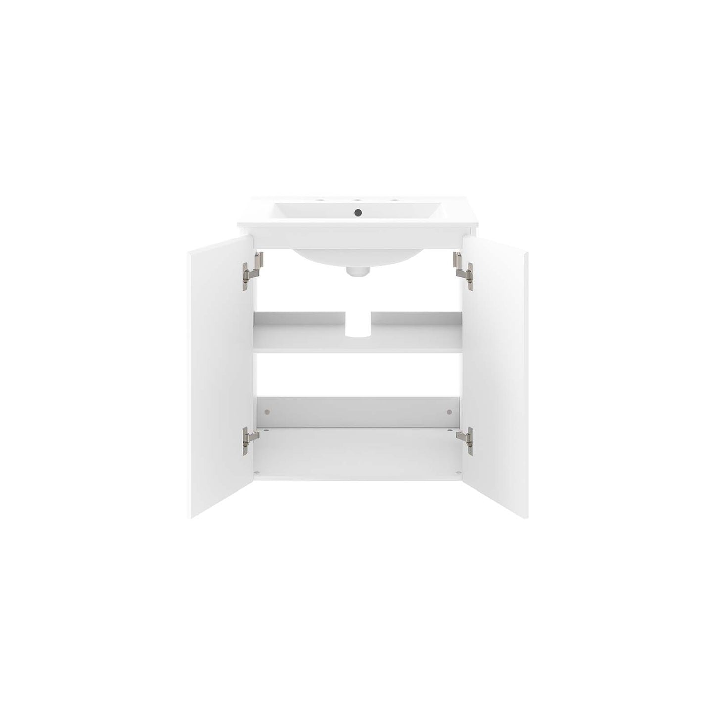 Modway White Bryn Wall-Mount Bathroom Vanity EEI-5777-WHI-WHI