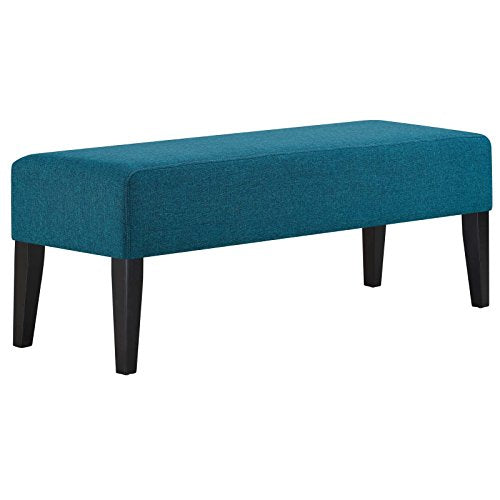 Modway Connect Plush Polyester Upholstered Contemporary Bench in Teal