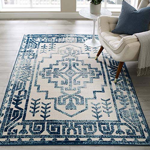 Modway Reflect Distressed Geometric Southwestern Aztec Indoor and Outdoor Area Rug ft x 8