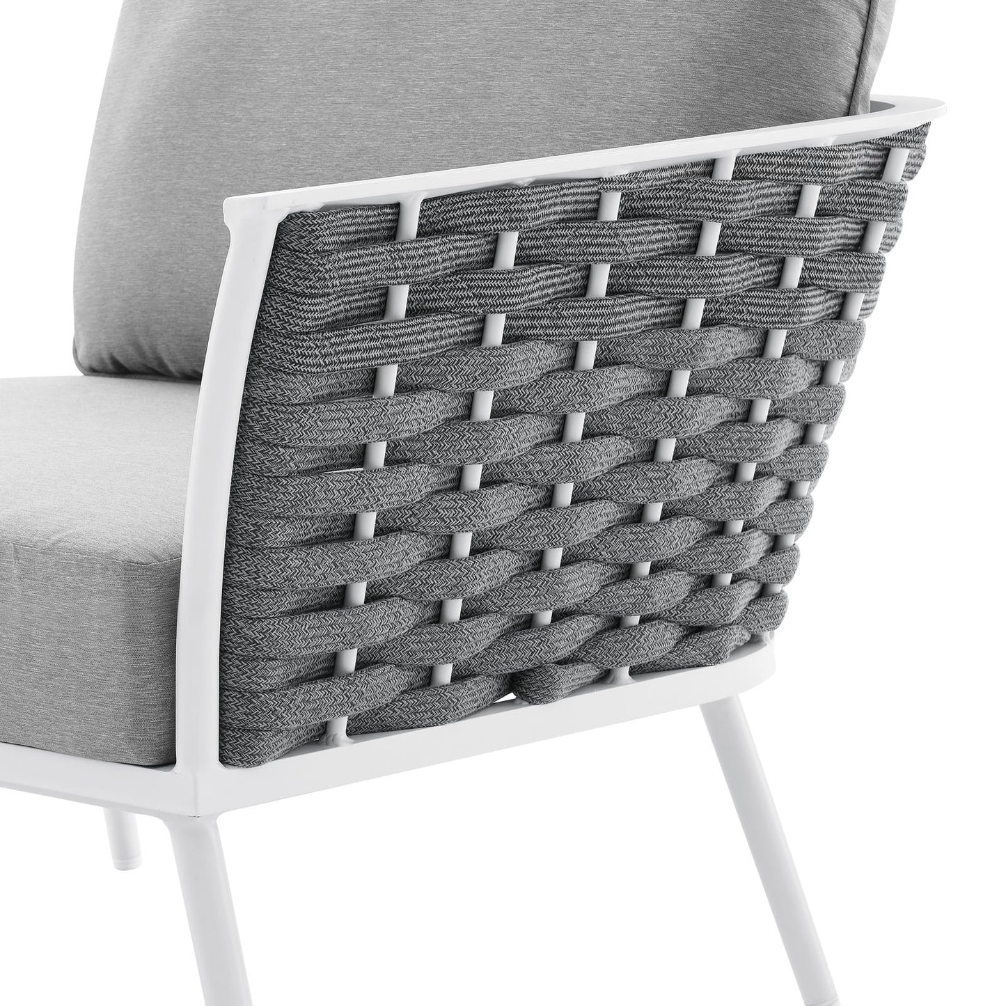 Modway Stance Outdoor Patio Aluminum Right-Facing Armchair EEI-5566-WHI-GRY