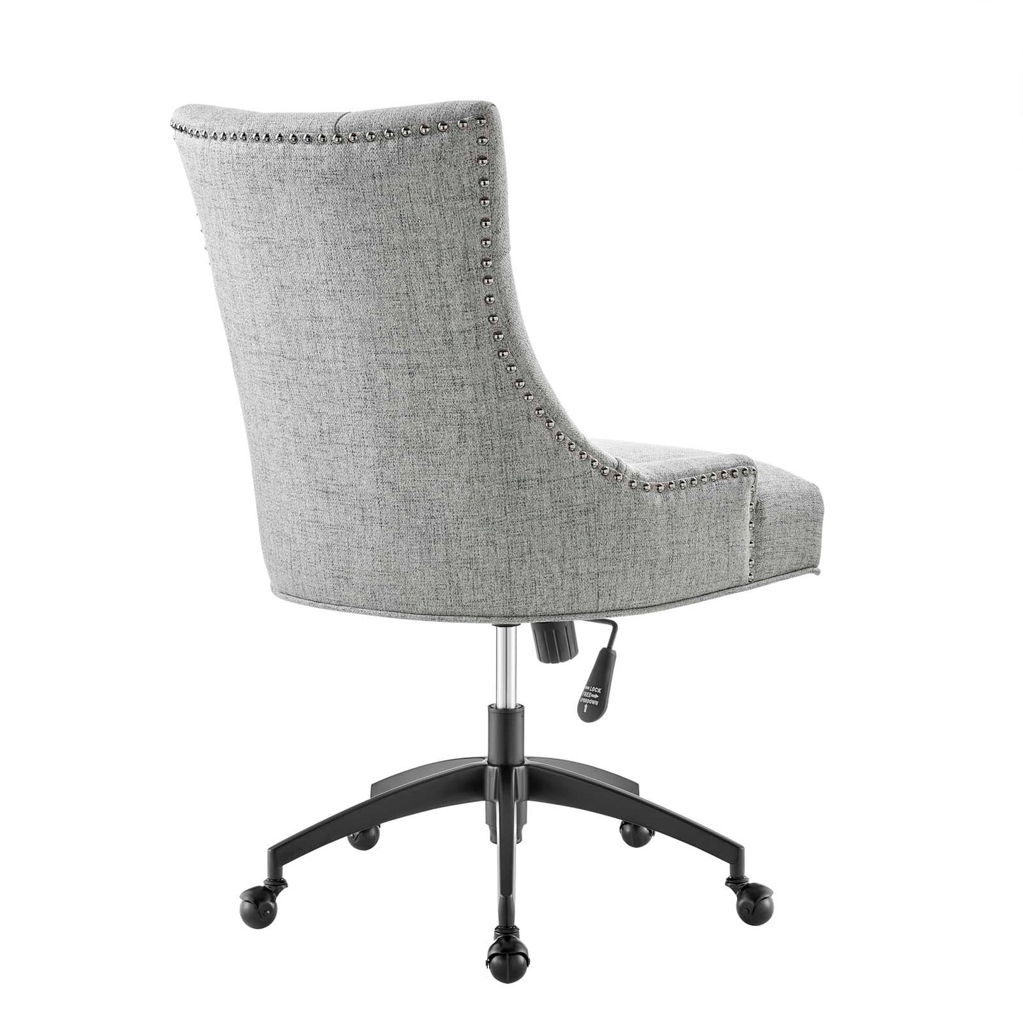 Modway Regent Tufted Fabric Swivel Office Chair in Black Light Gray