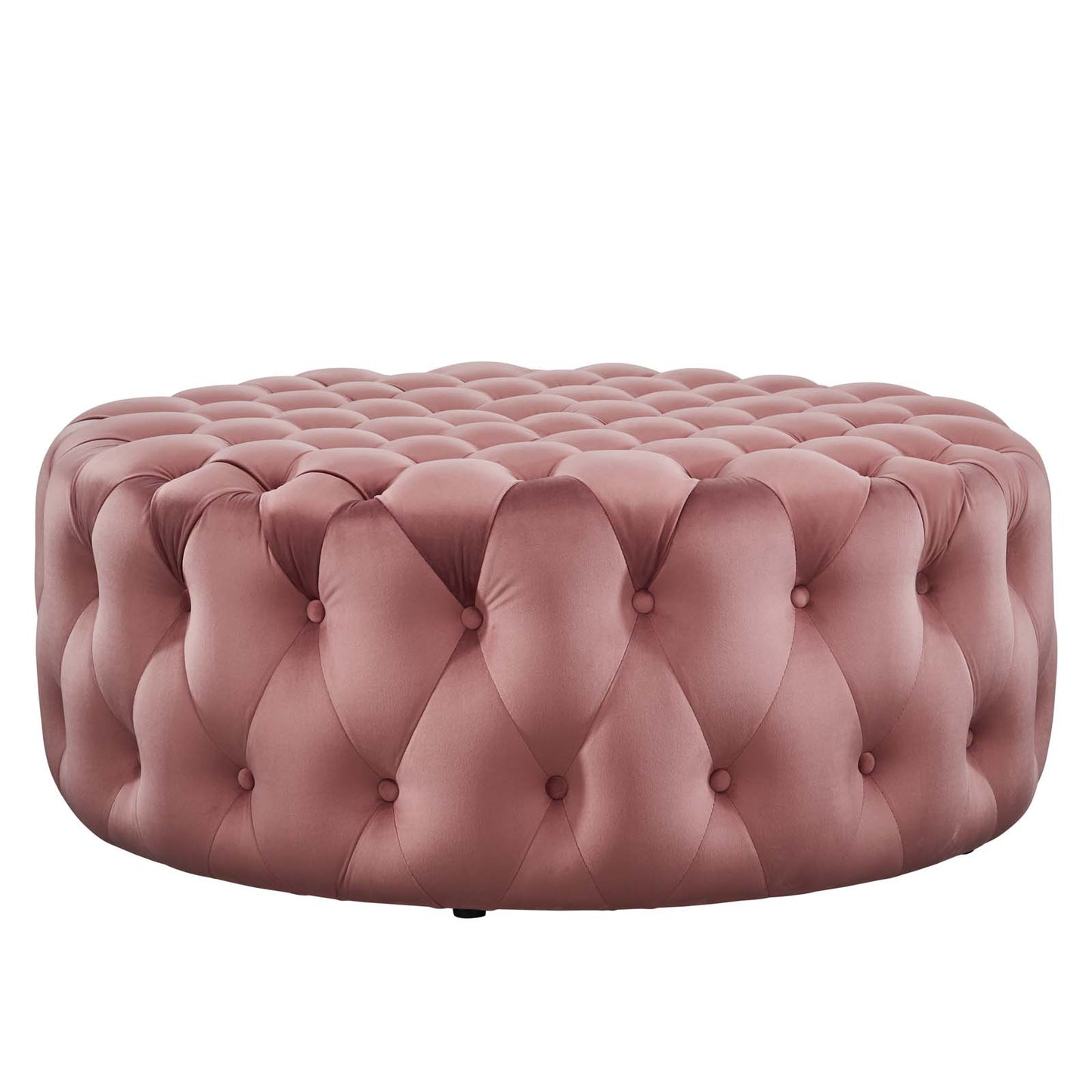 Modway Amour Velvet Large Round Ottoman with Dusty Rose Finish EEI-5469-DUS