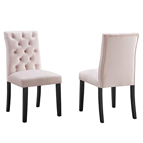 Modway Duchess Velvet Set of 2 Dining Chairs with Pink Finish EEI-5011-PNK