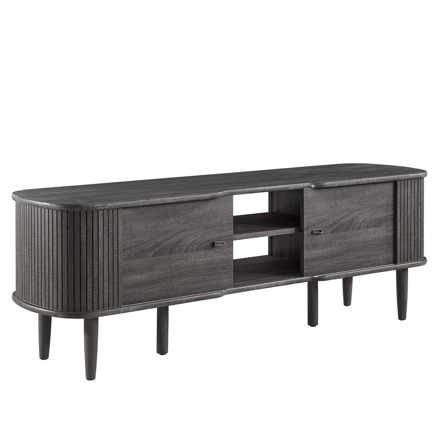 Modway Contour Mid-Century Modern 55" Media TV Stand in Charcoal