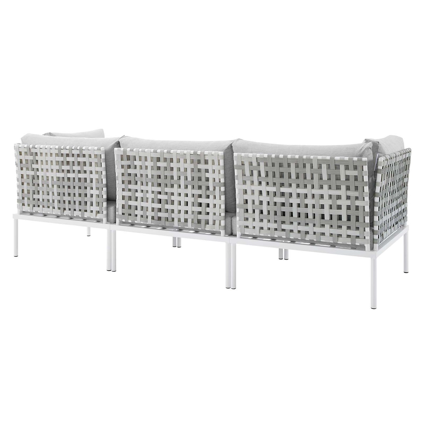 Modway EEI-4965-TAU-GRY Harmony Sunbrella Basket Weave Taupe Gray Outdoor Patio Aluminum Sofa