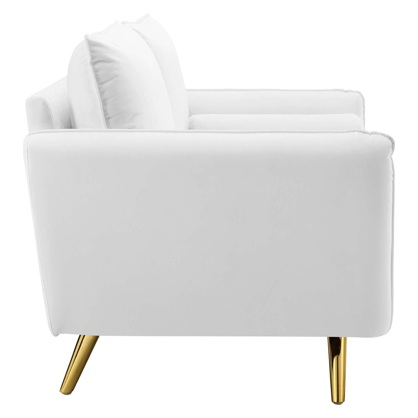 Modway Revive Contemporary Performance Velvet Upholstered Loveseat in White