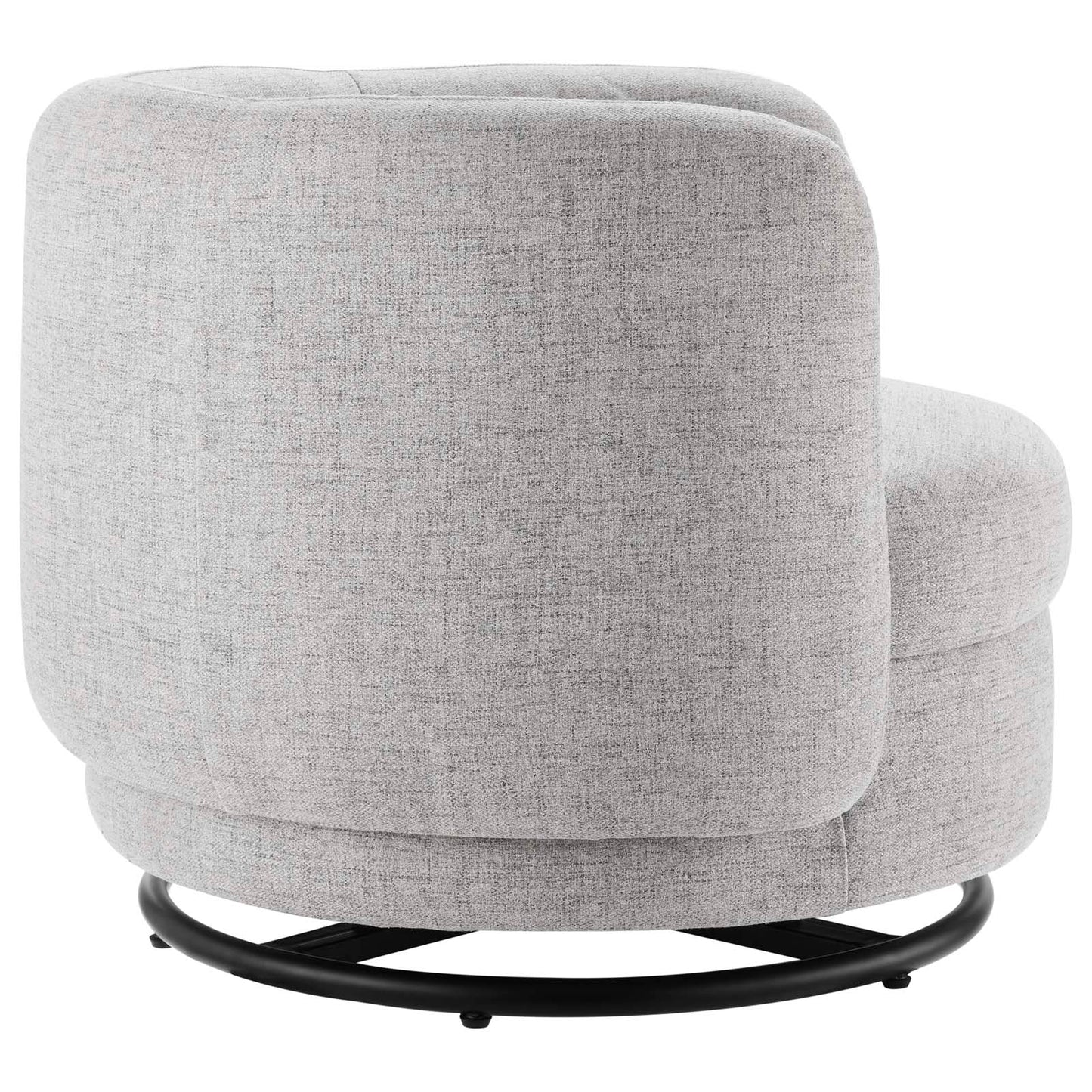 Modway Relish Fabric Swivel Chair with Black Light Gray Finish EEI-5000-BLK-LGR