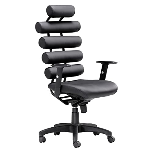 Zuo Modern - Unico Office Chair Black - Modern - Seating - Steel, 100% Polypropylene, Foam, 100% Polyurethane - Indoor - 48.4in Height