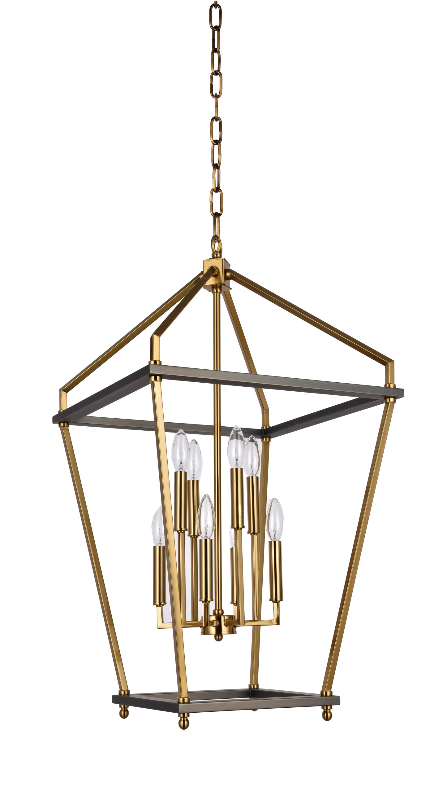 Antique Brass & Black Chandelier - LA24C18CO