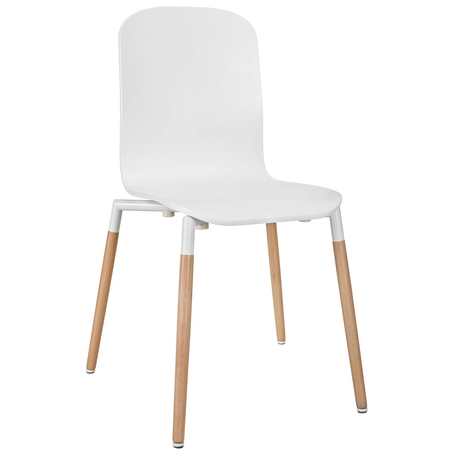 Modway Stack Contemporary Modern Wood Kitchen and Dining Room Chair in White