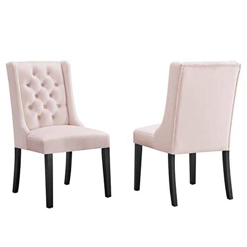 Modway Baronet Velvet Set of 2 Dining Chairs with Pink Finish EEI-5013-PNK