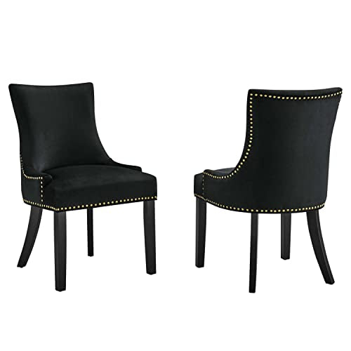 Modway Marquis Velvet Set of 2 Dining Chairs with Black Finish EEI-5010-BLK