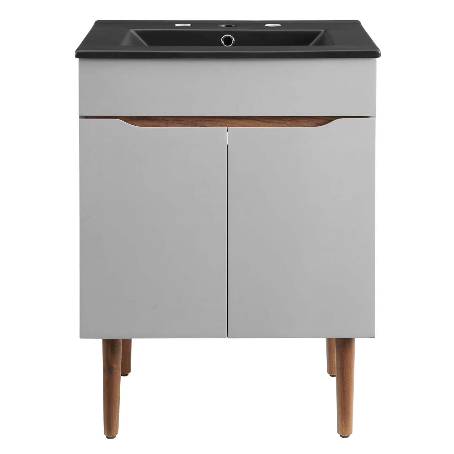 Modway Harvest 24" Mid-Century Bathroom Vanity Cabinet in Gray Black