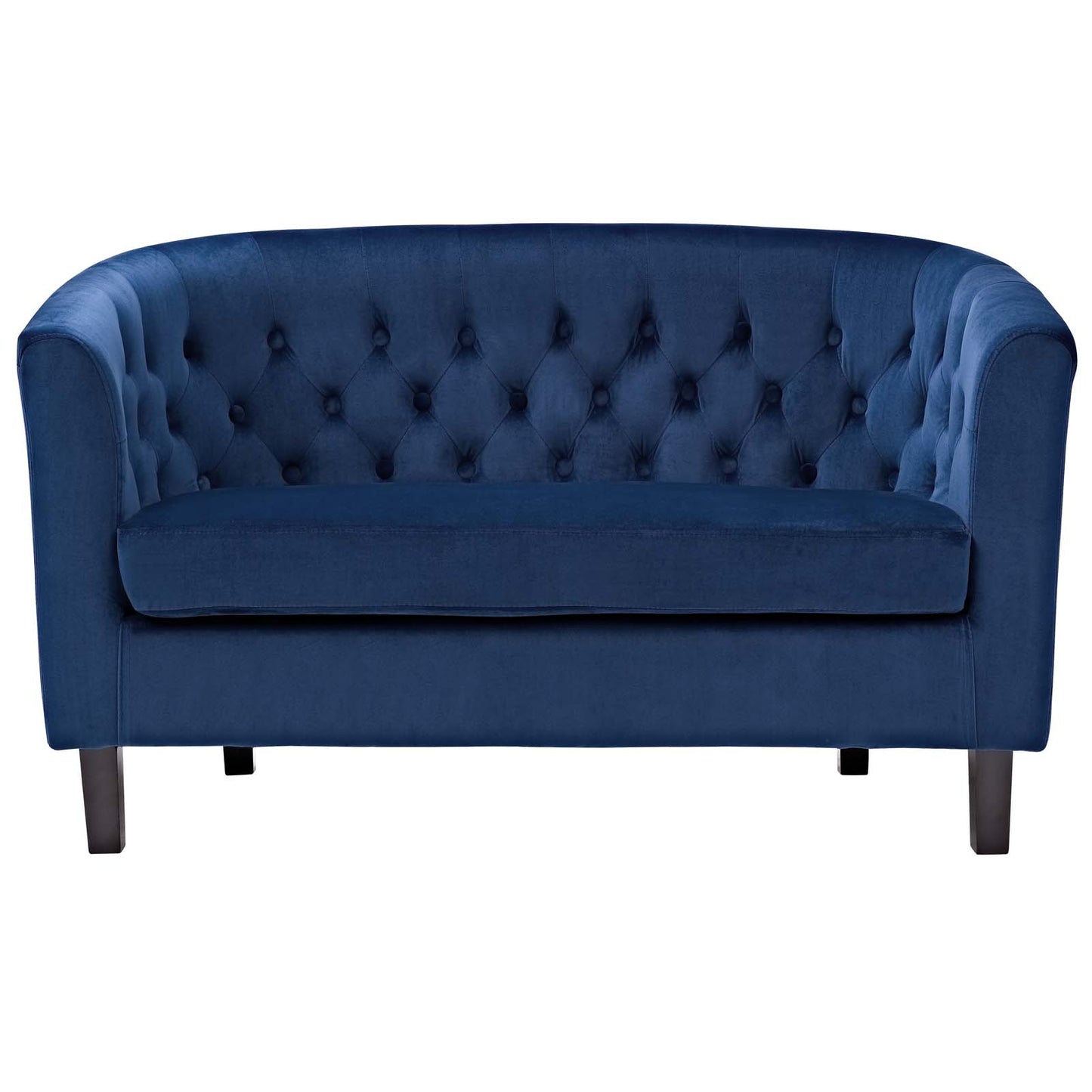 Modway EEI-2615 Prospect Velvet Upholstered Contemporary Modern Loveseat In Navy