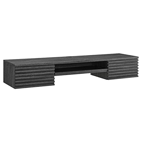 Modway Charcoal Render Wall Mount Wood Office Desk EEI-5865-CHA