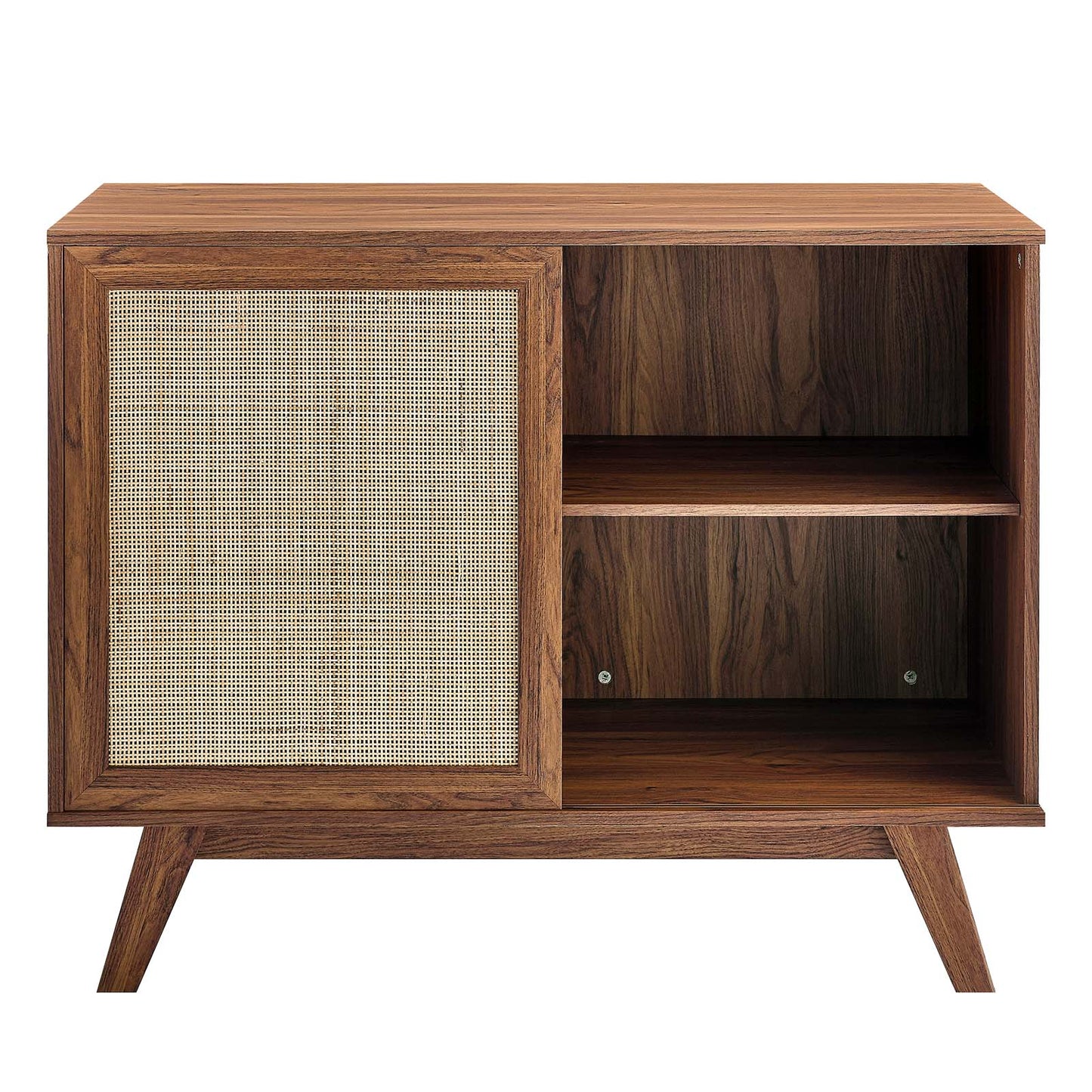 Modway Soma 40" Rattan Display Stand Accent Cabinet, Walnut