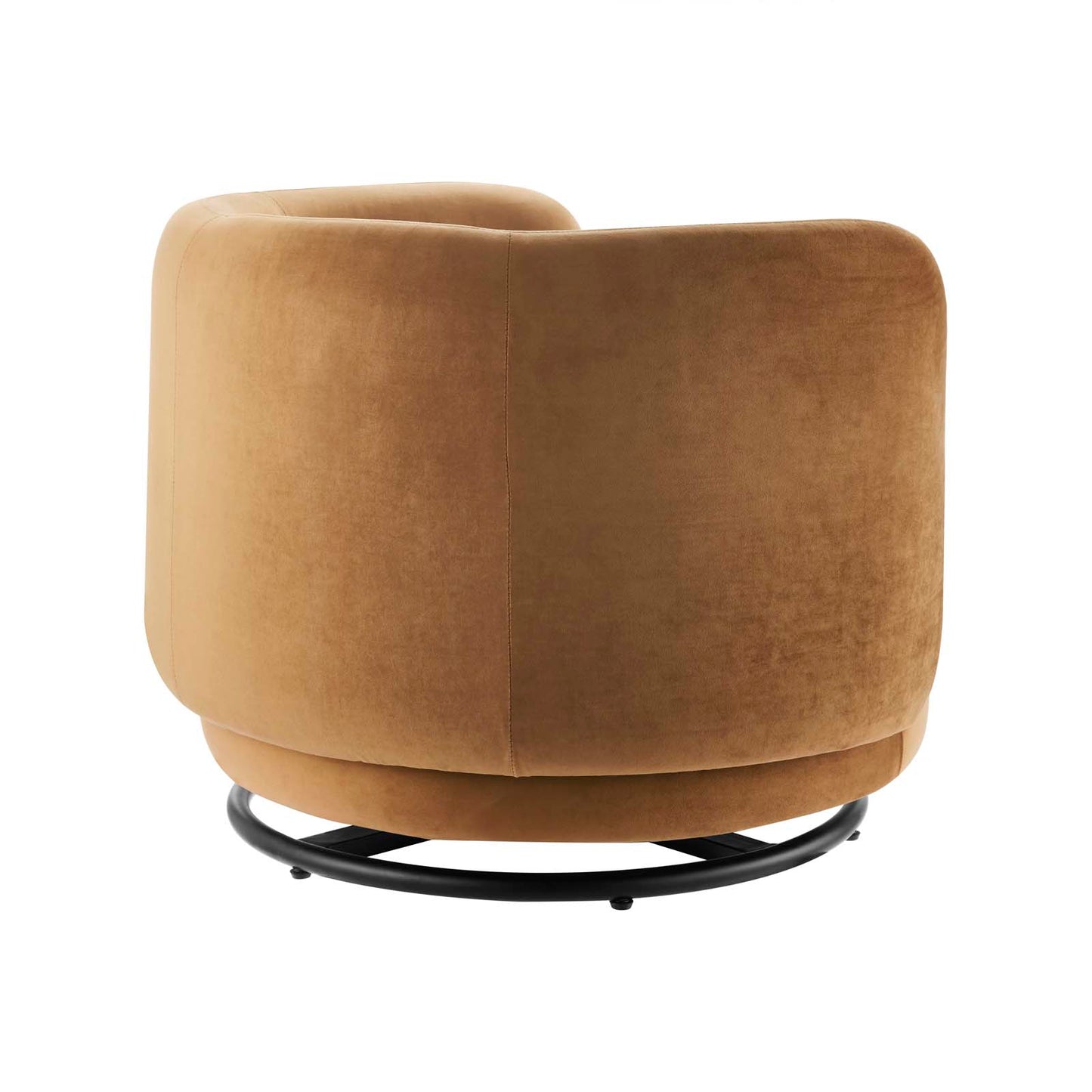 Modway Relish Velvet Swivel Chair with Black Cognac Finish EEI-5001-BLK-COG