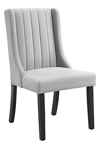 Modway Renew Performance Velvet Parsons Dining Chairs in Light Gray-Set of 2