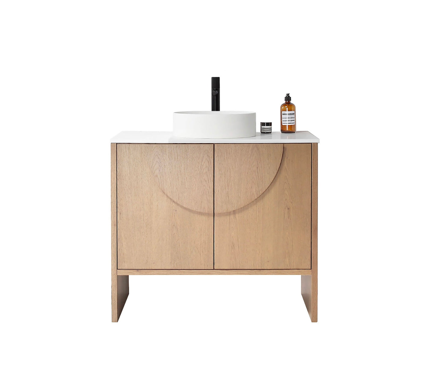 CELLE 36” PECAN OAK FREESTANDING MODERN BATHROOM VANITY