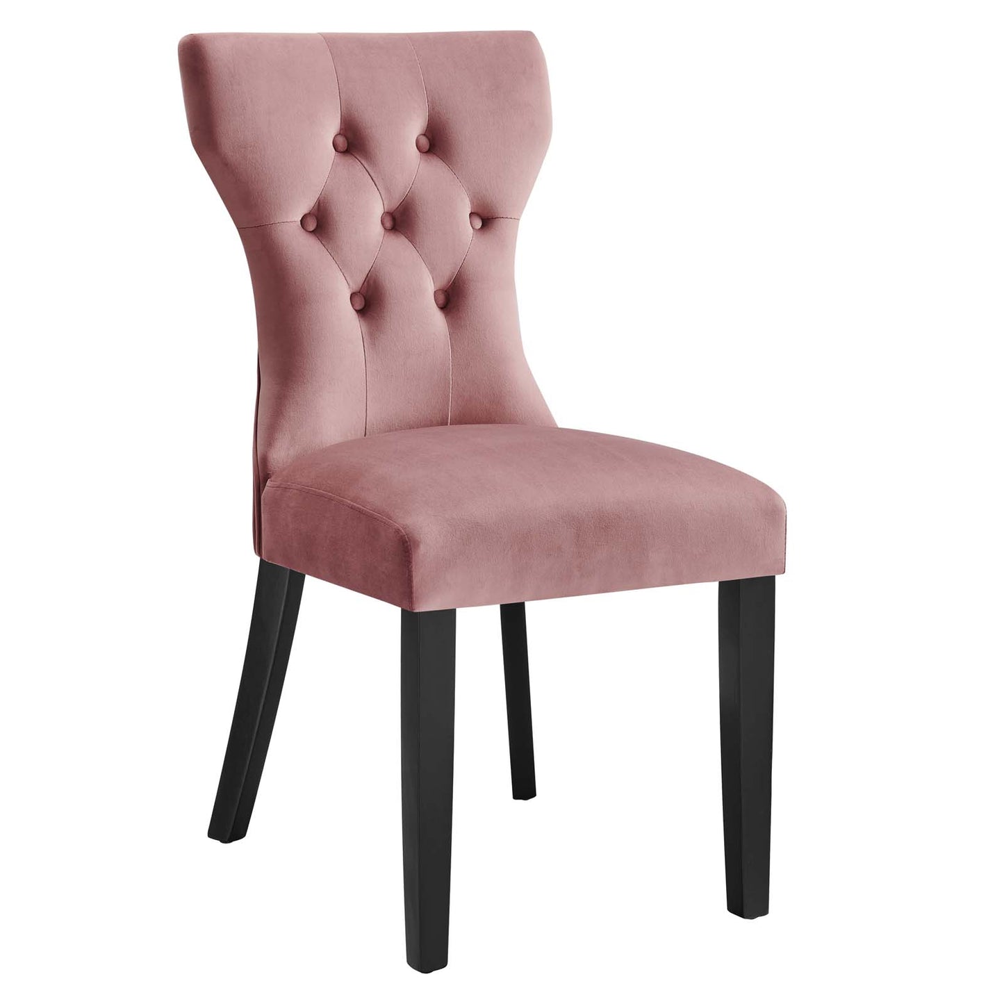 Modway Silhouette Velvet Set of 2 Dining Chair with Dusty Rose EEI-5014-DUS