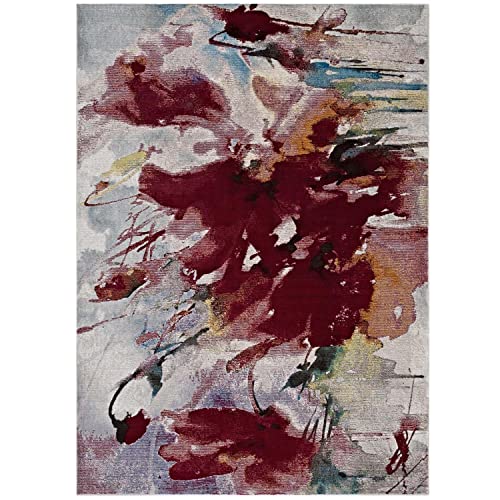 Modway Blume Colorful Abstract Floral 8x10 Area Rug