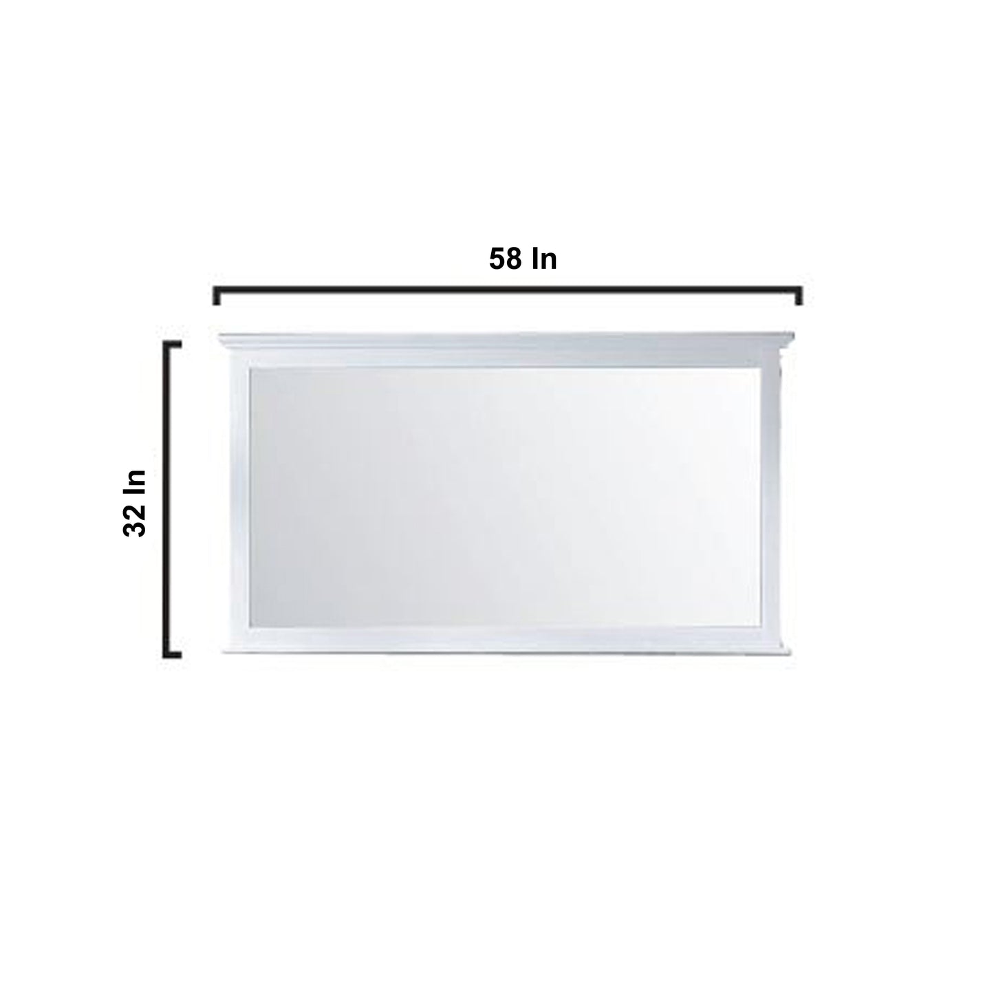 Dukes 60" White Double Vanity, no Top and 58" Mirror