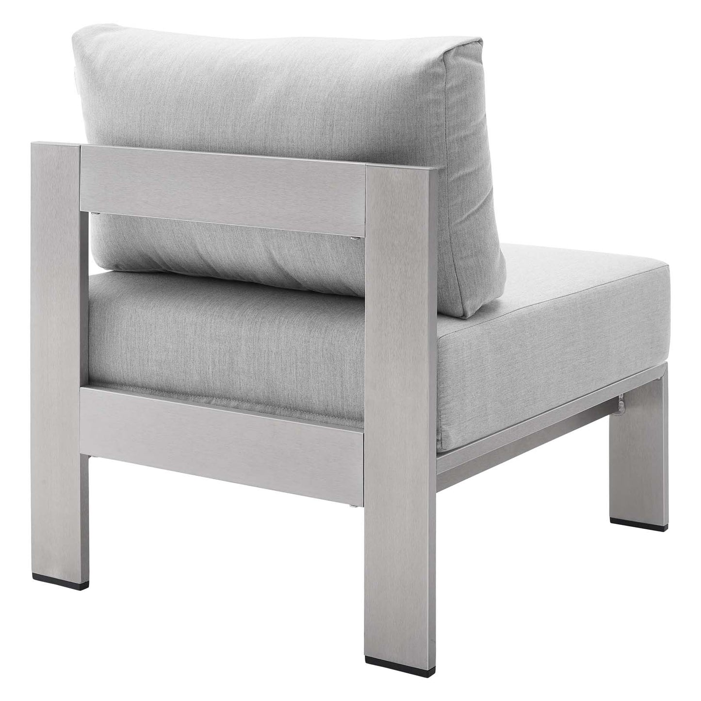 Modway EEI-4227-SLV-GRY Shore SunbrellaPatio Chair in Silver Gray, 27.5 x 25 x 23.5